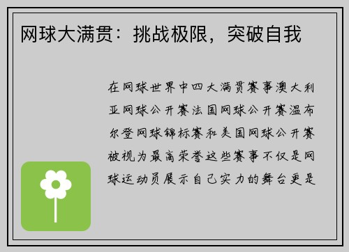 网球大满贯：挑战极限，突破自我